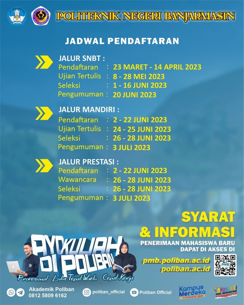 Jadwal Pendaftaran Poliban 2023